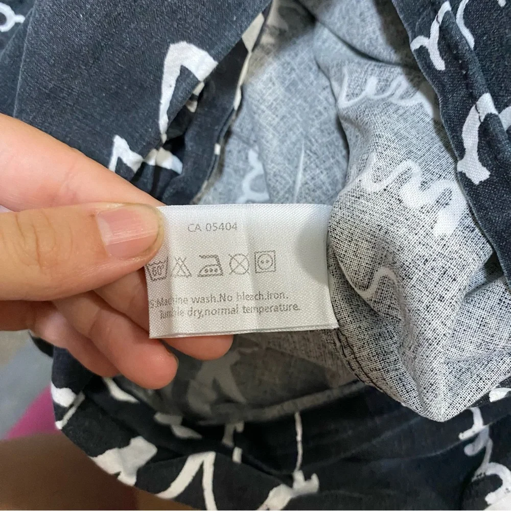 IKEA Pillowcase Black with White Doodle Squiggle Writing Design Scribble